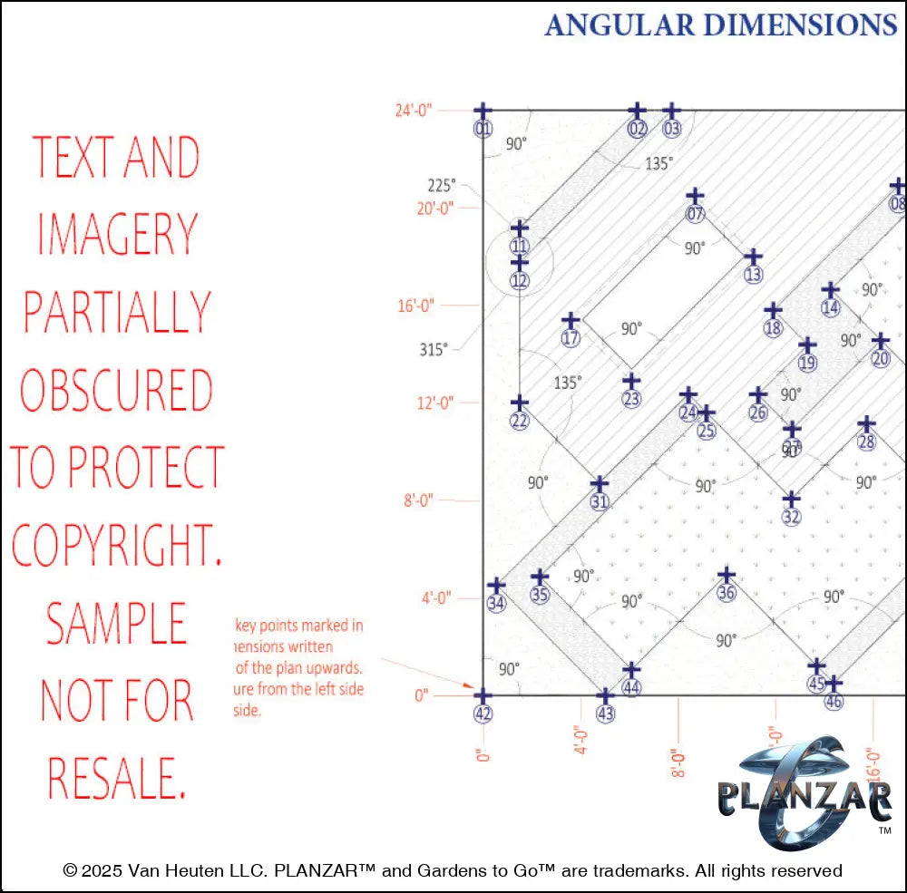 Rectangular Secret Garden: DIMENSIONS PLAN Digital Download Landscape Plans