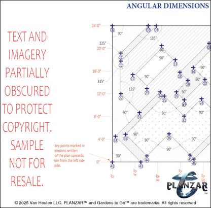 Rectangular Secret Garden: DIMENSIONS PLAN Digital Download Landscape Plans