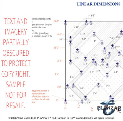 Rectangular Secret Garden: DIMENSIONS PLAN Digital Download Landscape Plans