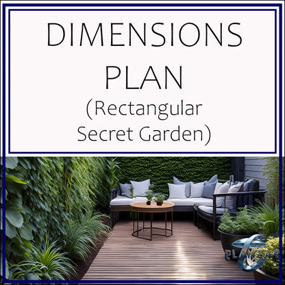 Rectangular Secret Garden: DIMENSIONS PLAN Digital Download Landscape Plans