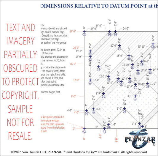 Rectangular Secret Garden: DIMENSIONS PLAN Digital Download Landscape Plans