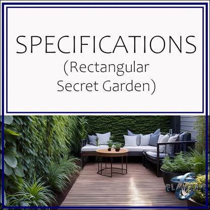 Rectangular Secret Garden: SPECIFICATIONS Digital Download Landscape Plans