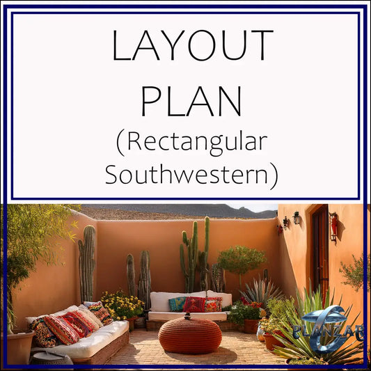 Rectangular Southwestern: LAYOUT PLAN Digital Download Landscape Plans