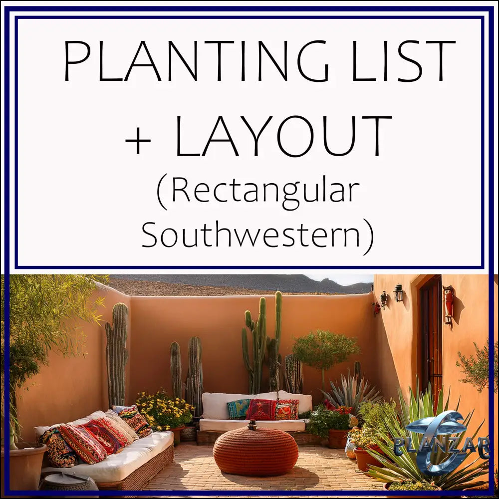 Rectangular Southwestern: PLANT LIST + LAYOUT Digital Download Landscape Plans