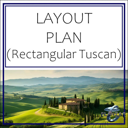 Rectangular Tuscan: LAYOUT PLAN Digital Download Landscape Plans