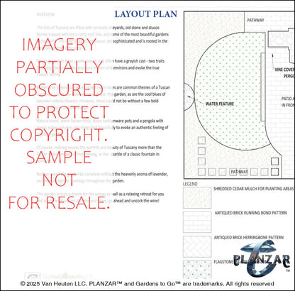 Rectangular Tuscan: LAYOUT PLAN Digital Download Landscape Plans
