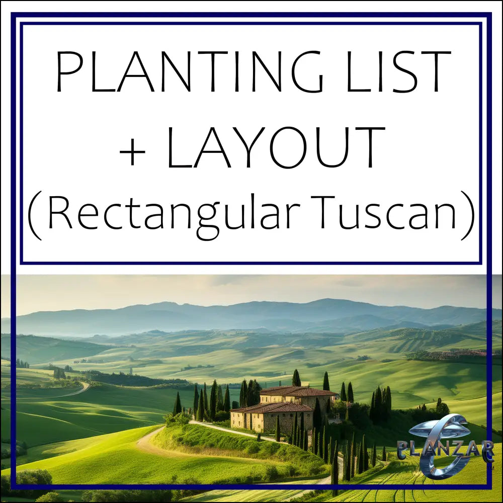 Rectangular Tuscan: PLANT LIST + LAYOUT Digital Download Landscape Plans