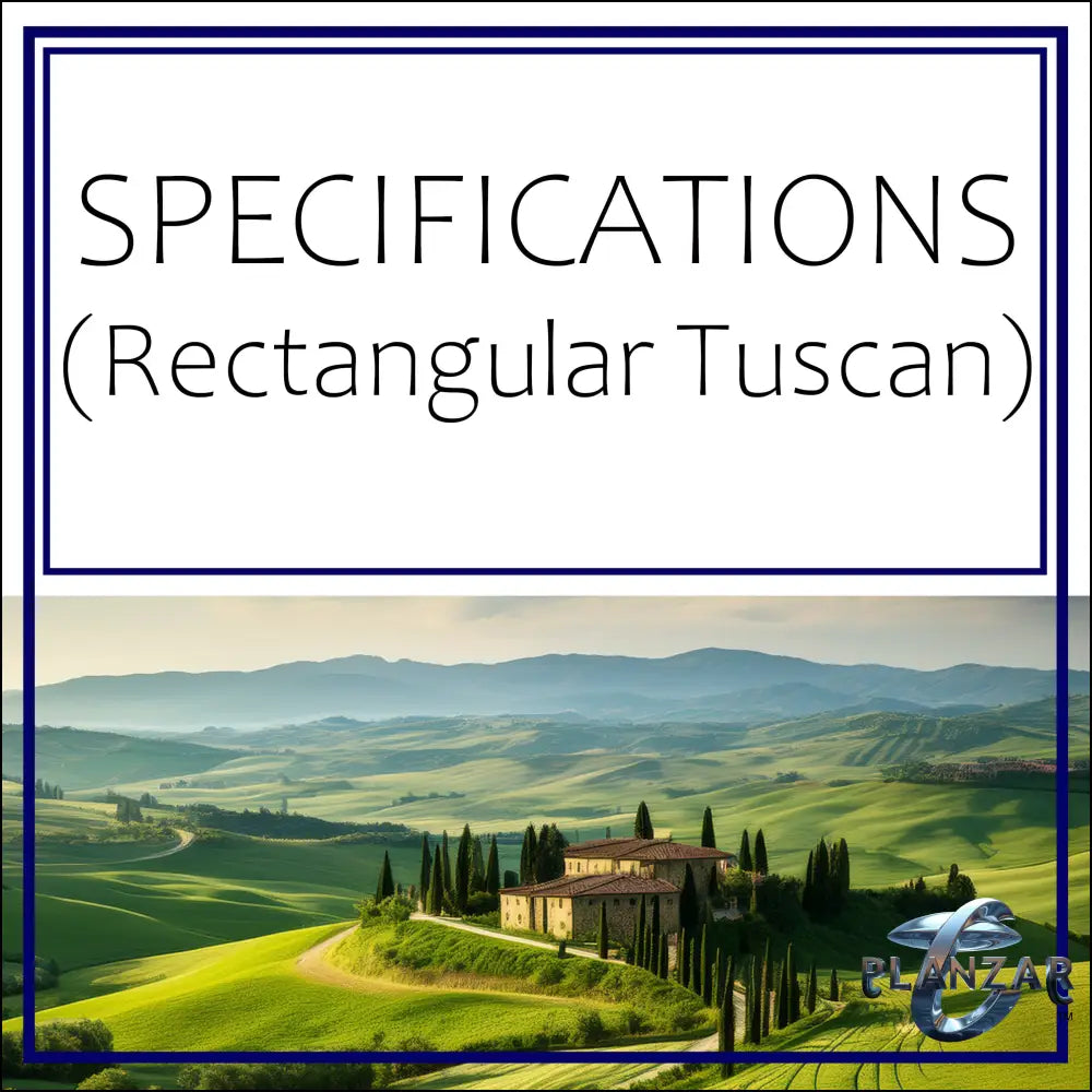 Rectangular Tuscan: SPECIFICATIONS Digital Download Landscape Plans